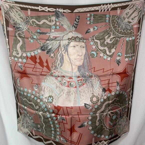 Hermes Silk Carre Scarf "Cosmogonie Apache" by Antoine Tzapoff - NEW IN BOX - Picture 6 of 13